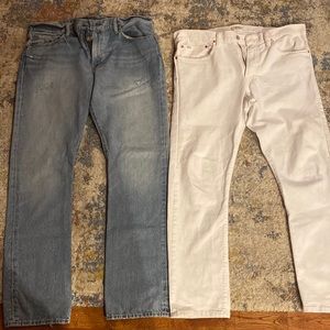 Lot of 2 pr Polo Sullivan Slim jeans 36 30 distressed blue and white